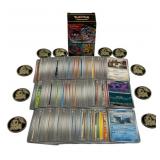 Lot of 300 Pokemon Cards w/ 2 Boxes & Coins
