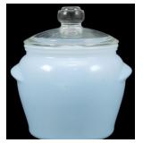 Small Blue Glassbake Jar w/ Lid 4.5"x3.5"