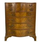 Serpentine Front Mahogany Highboy Chest