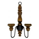 Homco Turned Wood/Metal Wall Sconce