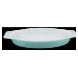 Pyrex Turquoise Daisy Oval Casserole