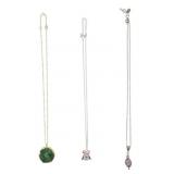 3 Gold & Silver Tone Pendant Necklaces