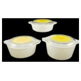 Pyrex Sunflower & White 3pc Casseroles Set