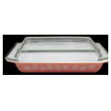 Pyrex Flamingo Pink Daisy Casserole w/ Lid