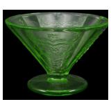 Vtg Federal Madrid Uranium Glass Sherbet