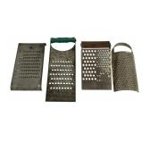 4 Vintage Metal Graters