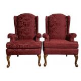 Pair Clayton Marcus Wingback Armchairs