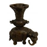 Bronze Elephant Vase 11"x8"x5"