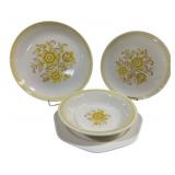 2 Platters & 1 Bowl Yellow Floral China