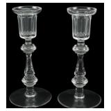 Pair Waterford Crystal Candlesticks 8"