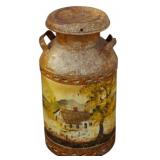 Vintage Painted Milk Can 25"