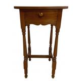 Vintage Turned Leg End Table w/ Drawer