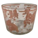 Vtg Hazel Atlas Dancing Pink Elephants Ice Bucket