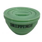 Jadeite Drippings Jar w/ Lid - 4.75 x 3