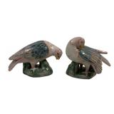 2 Ceramic Birds - 5.5 x 3.5 x 8