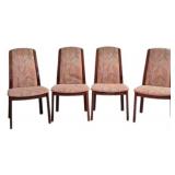 Set of 4 Upholstered Mid-Century Dining Chairs