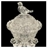Hofbauer "The Byrdes" Crystal Trinket Dish w/ Lid