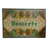 Art Deco Resturant Stain Glass Sign - Desserts
