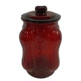 Planters Peanuts Red Glass Store Jar - 14 x 7 x 7