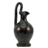 Vtg Black & Brown Pottery Rebecca Pitcher