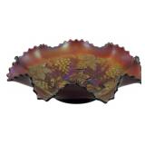 Northwood Amethyst Grape & Cable Glass Bowl