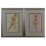 Set of 2 Pin Ups by Alberto Vargas