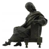 Spelter Seated Male Figure, Possibly Moliere