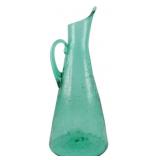 MCM 18" Blenko Crackle Glass Pitcher