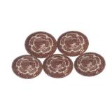 5 Grindley Red/White Saucers - 5.5" Round