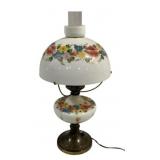 Painted Glass Shade Lamp - 20" Tall