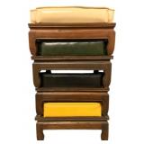 Mid-Century Stacking Set of 4 Nesting Stools
