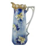 Vintage Floral Porcelain Pitcher Tankard