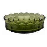 Fostoria Green Coin Glass Bowl - 9 x 5 x 3.25