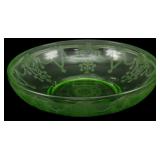 Vtg Anchor Hocking Cameo Green Uranium Glass