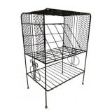 Vtg Black Metal Wire Record Holder Stand