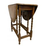 Vtg Oak Drop Leaf Gate Leg Table 28"x42"x29"