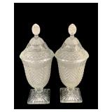 2 Glass Candy Jars w/ Lid - 9.5" Tall