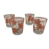 4 Vintage Dancing Elephant Old Fashioned Glasses