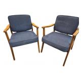 Vintage Pair Swoop Arm Danish Design Armchairs