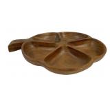 Vintage Wood Divided Serving Tray - 14 x 11.5
