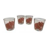 4 Federal Pink Elephant Lowball Glasses