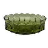 Fostoria Green Coin Glass Bowl - 9 x 5 x 3.25