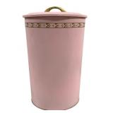 Mid Century Pink w/ Gold Trim Metal Laundry