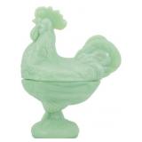 Jadeite Glass Hen on Nest Figure 9"x7"x4.5"