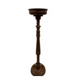 Tall Turned Wood Ash Tray/Candle Holder