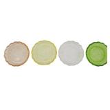 4 Heisey Multicolor Leaf Coasters 4"