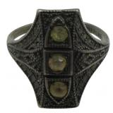 Sterling Silver Ring with 3 Stones Size 7