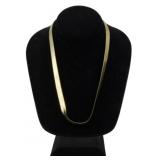 Gold Tone Herringbone Chain Necklace 1.00oz