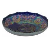 Vtg Fenton Cobalt Blue Dragon & Lotus Bowl