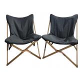 Pair Butterfly Folding Chairs 38"x29"x33"